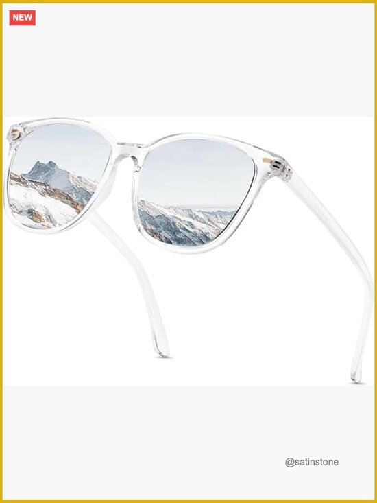 Polarized Square Mirrored Trendy Shades UV Protection Reduce Glare Sunglasses